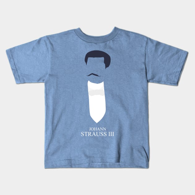 Johann Strauss III - Minimalist Portrait Kids T-Shirt by Wahyu Aji Sadewa